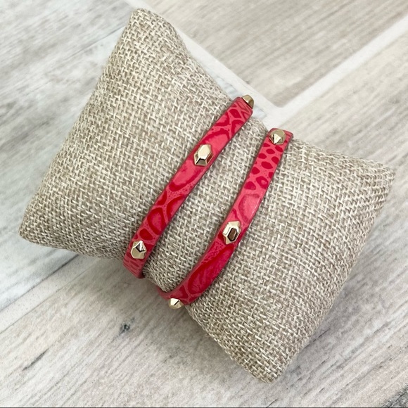 Stella & Dot Hudson Red Leather Double Wrap - Picture 2 of 6
